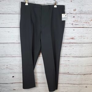 Puritan Flat Front Polyester Dress Pant Big & Tall Men 44X32 Black Pockets NWT
